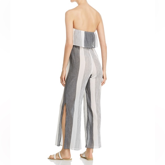 ELAN Strapless slit Wide-Leg stripe cover-up Jumpsuit - Picture 6 of 13
